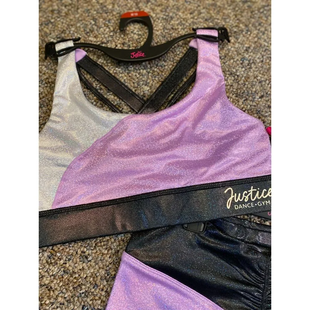 Girls Dance-Gymnastics 2 Piece Set New From Justice Size 10
